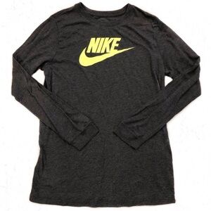 NIKE The Nike Long Sleeve Tee Heather Charcoal Size Small